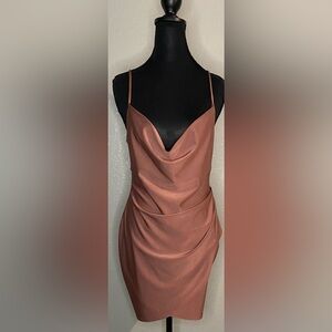 Elegant Copper Slip Dress